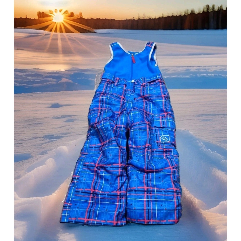 Jupa Snow Bibs Kids Size 3T Blue‎ Plaid Excellent Insulated Waterproof Overalls